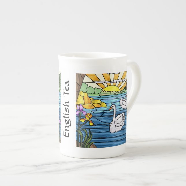 En Porcelaine Tasse de thé de chanson de cygne (Devant droit)