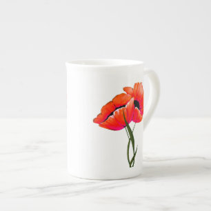 En Porcelaine Tasse élégante de la Chine de pavots
