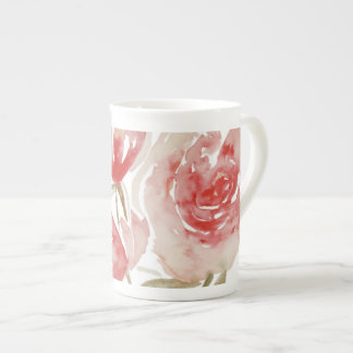 En Porcelaine Tasse grande de pivoines roses