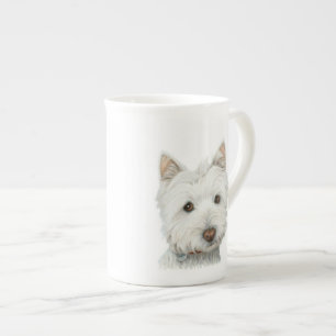 En Porcelaine Tasse mignonne de chien de Westie