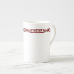 En Porcelaine Tasse spéciale à bordure géométrique chinoise