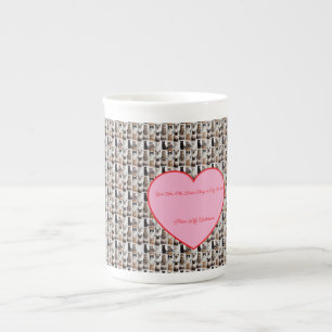 En Porcelaine Tasse spécialisée Motif Photo de chat Cœur Nom