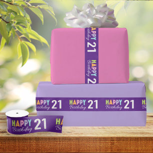 En Satin 21e anniversaire de typographie Ruban