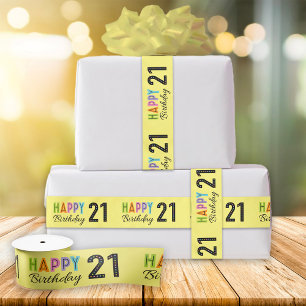 En Satin 21e anniversaire de typographie Ruban