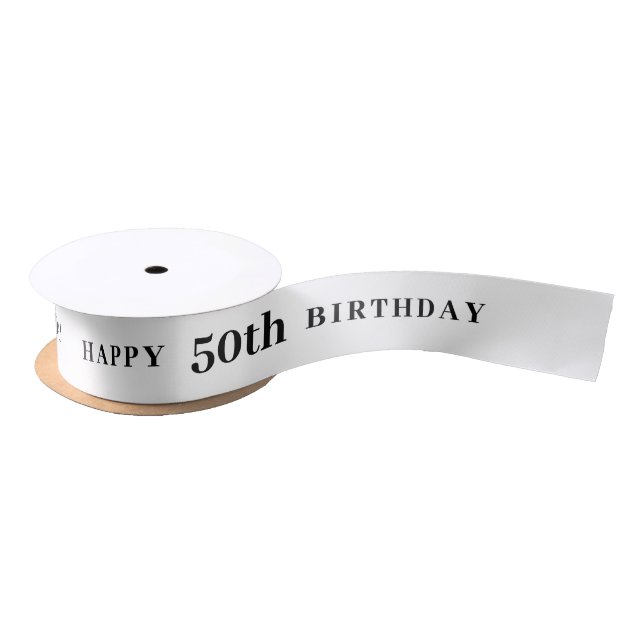 En Satin 50e anniversaire Ruban blanc (Bobine)