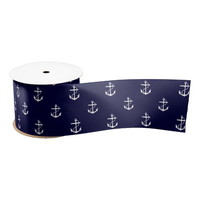 En Satin Ancres Ruban satiné nautique (Bobine)