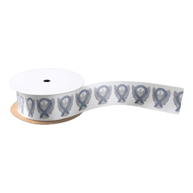 En Satin Angles de ruban de sensibilisation à l'argent Conc (Bobine)