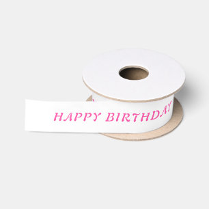 En Satin Anniversaire Neon Hot rose ruban avec nom
