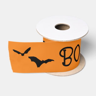 En Satin Bats volants BOO Halloween Bats orange Ruban