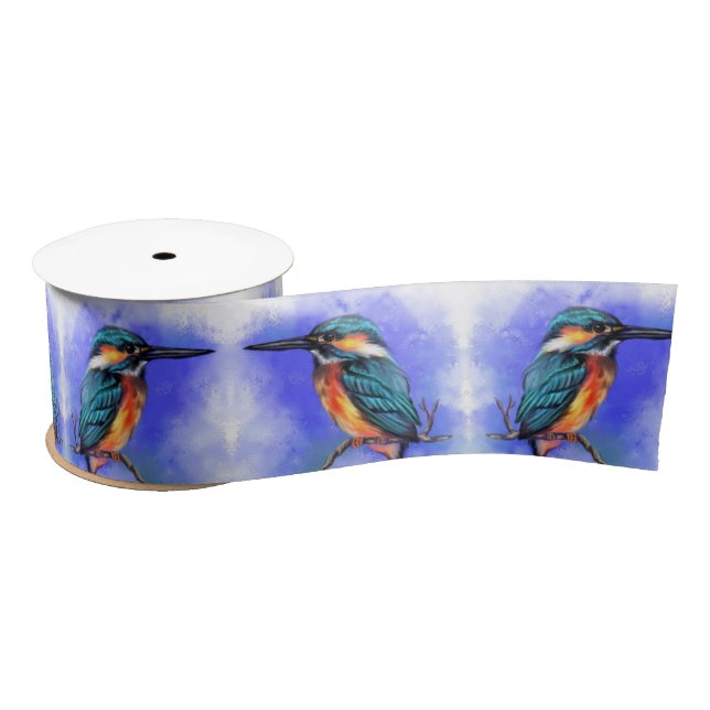 En Satin Beau ruban d'oiseaux Kingfisher (Bobine)