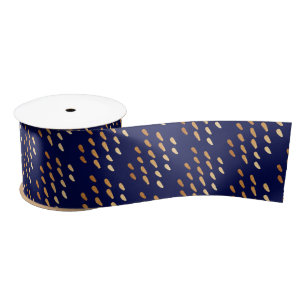 En Satin Bleu marine et ruban de confettis d'aluminium de