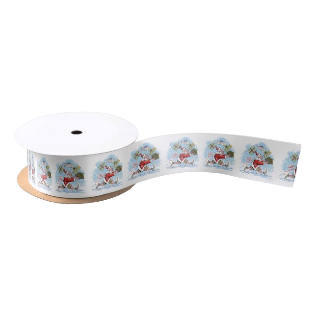 En Satin bobine de ruban père Noël non préparée (Bobine)