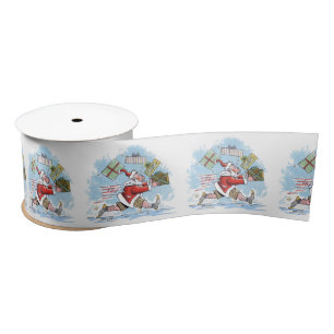 En Satin bobine de ruban père Noël non préparée
