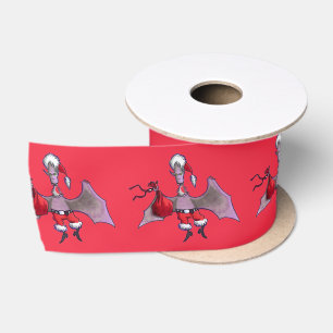 En Satin bobine de ruban rouge père Noël Bat