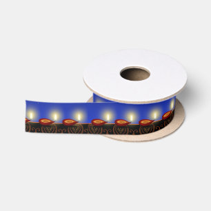 En Satin Bougies Diwali lumineuses - Ruban