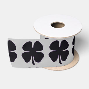 En Satin Boule de ruban gris de Clover noir