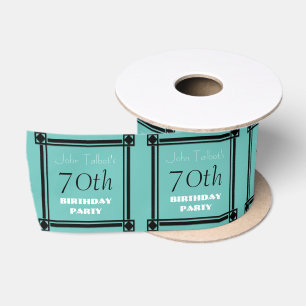 En Satin Cadre noir rétro 70e anniversaire Grand ruban