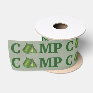 En Satin CAMP Tente verte Camping Camper Été Ruban