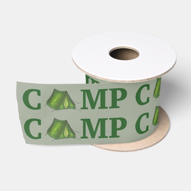 En Satin CAMP Tente verte Camping Camper Été Ruban (Bobine)