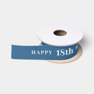En Satin Célébration 18 : Joyeux Anniversaire Bleu Ruban