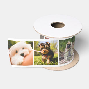 En Satin Chiens mignons OU vos photos ruban personnalisé