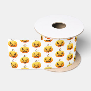 En Satin Citrouille d'Halloween satiné à ruban