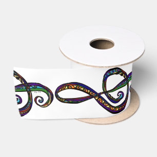 En Satin Clef 3" de la musique G au loin ruban de satin,