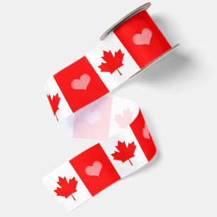 En Satin Cœur canadien, ruban du Canada, drapeau canadien