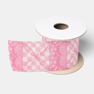 En Satin COEUR ROSE QUILT 3" large ruban satiné