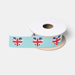 En Satin Coeurs britanniques - ruban bleu-clair