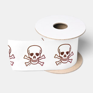 En Satin Crâne n Bones sepia ruban bobine