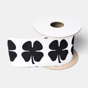 En Satin Cuillère à ruban blanc de Clover noir