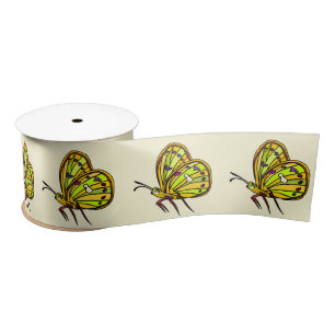 En Satin Dessin au ruban papillon