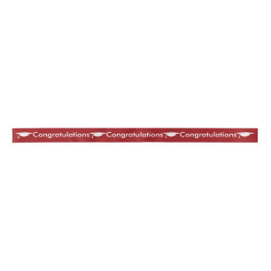 En Satin Diplôme - Félicitations - Ruban - Rouge Grad