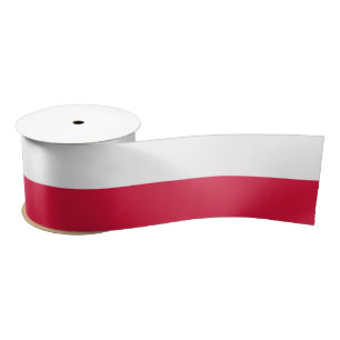 En Satin Drapeau polonais (Pologne) Ruban satiné