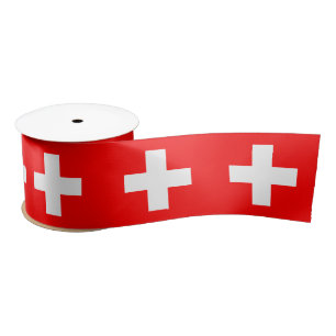 En Satin Drapeau suisse (Suisse) Ruban satiné