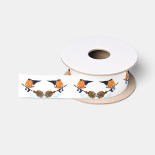 En Satin Drôle Halloween Ruban Citrouille de sorcière volan