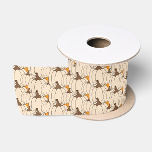 En Satin Élégant ruban Citrouille blanc