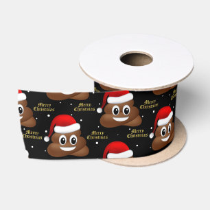 En Satin emoji poo de noël avec ruban casque santa