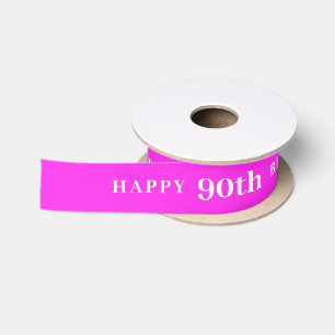 En Satin Fête 90 : Joyeux Anniversaire violet ruban
