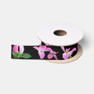 En Satin Fleurs de bois de chien rose large 1,5 po Ruban 2 
