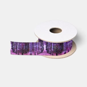 En Satin Forêt Magique Ruban Violet Rose