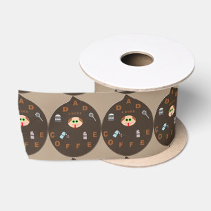 En Satin Funny Papa Monster aime le ruban de café