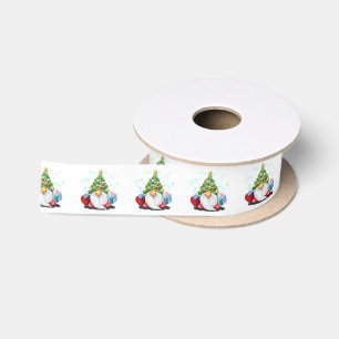 En Satin Gnomes de Noël avec ruban cadeau