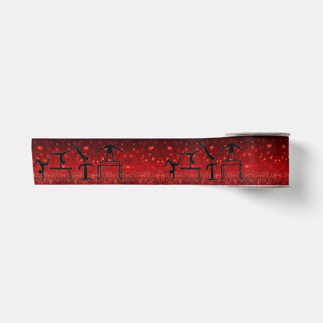 En Satin Gymnastique Ruban rouge et noir (Devant)