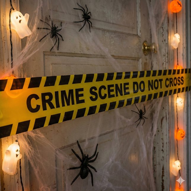 En Satin Halloween Décorations crime scène ruban (No need to panic we have you covered with this hilarious novelty crime scene investigation ribbon.)