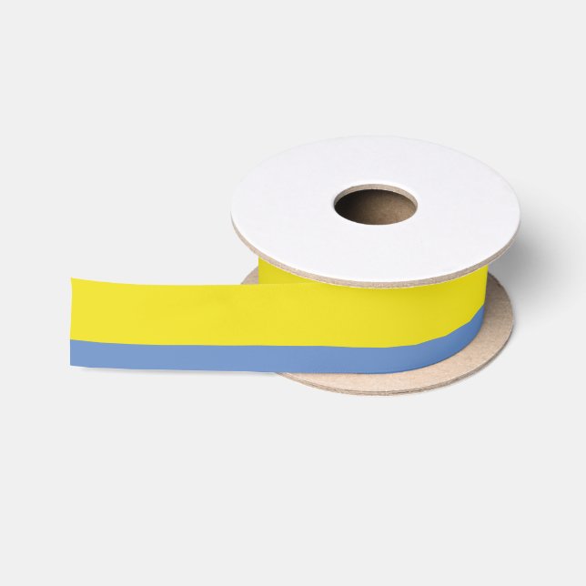 En Satin Jaune et ruban bleu de ciel (Bobine)