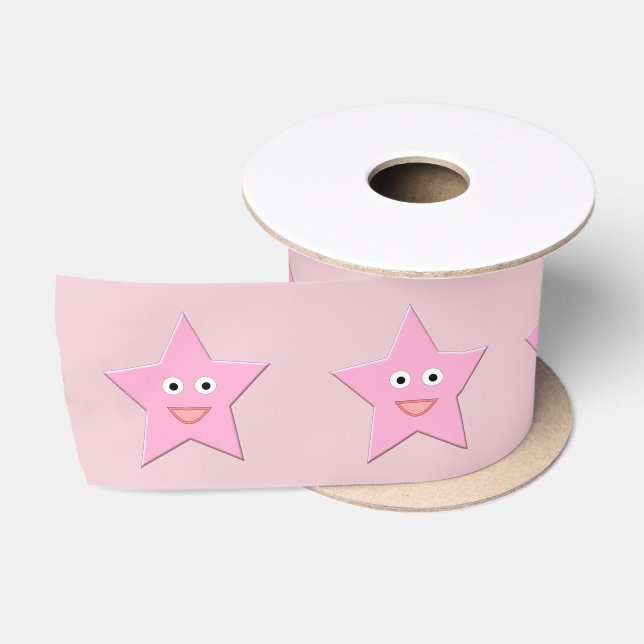 En Satin Joli ruban rose Star (Bobine)