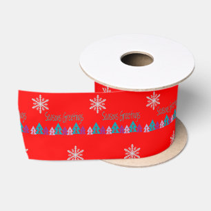 En Satin Joyeuses Fêtes, Joy Joyeux Noël Ruban Rouge