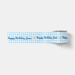 En Satin Joyeux anniversaire Jésus Ruban